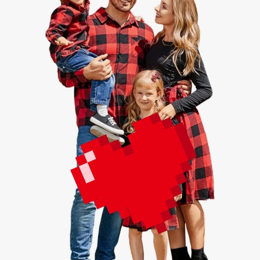 Red and Black Plaid Family Outfit Set